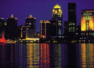 Downtown skyline at night